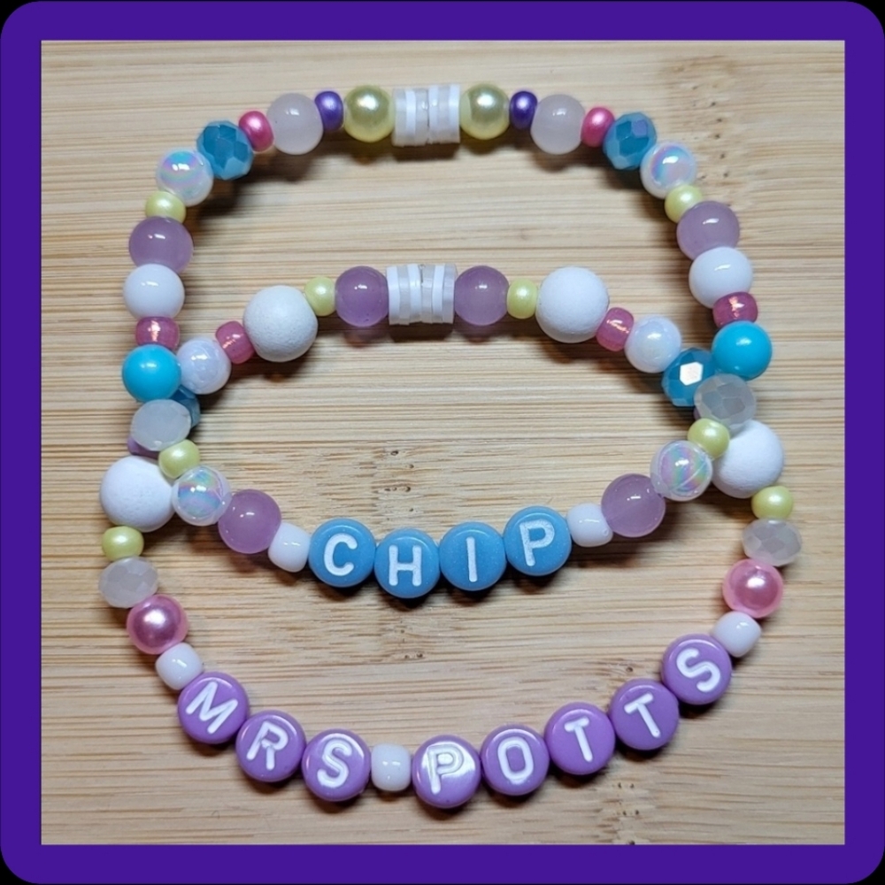 Mrs. Potts & Chip Bracelet Duo, Size 7"